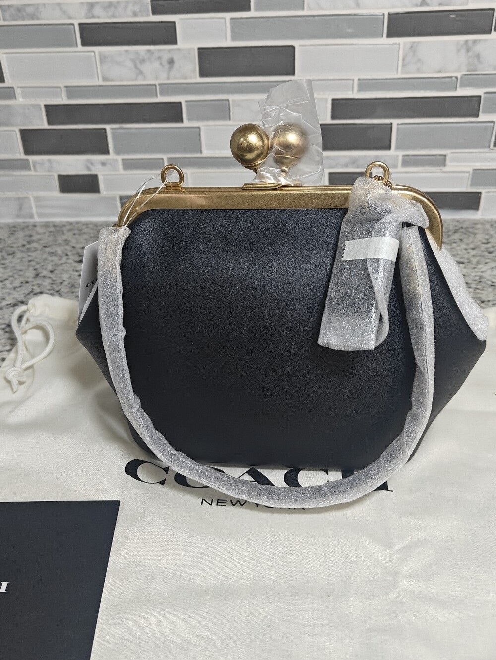Coach Kisslock Frame Bag 16 (Black) - Picture 7 of 16